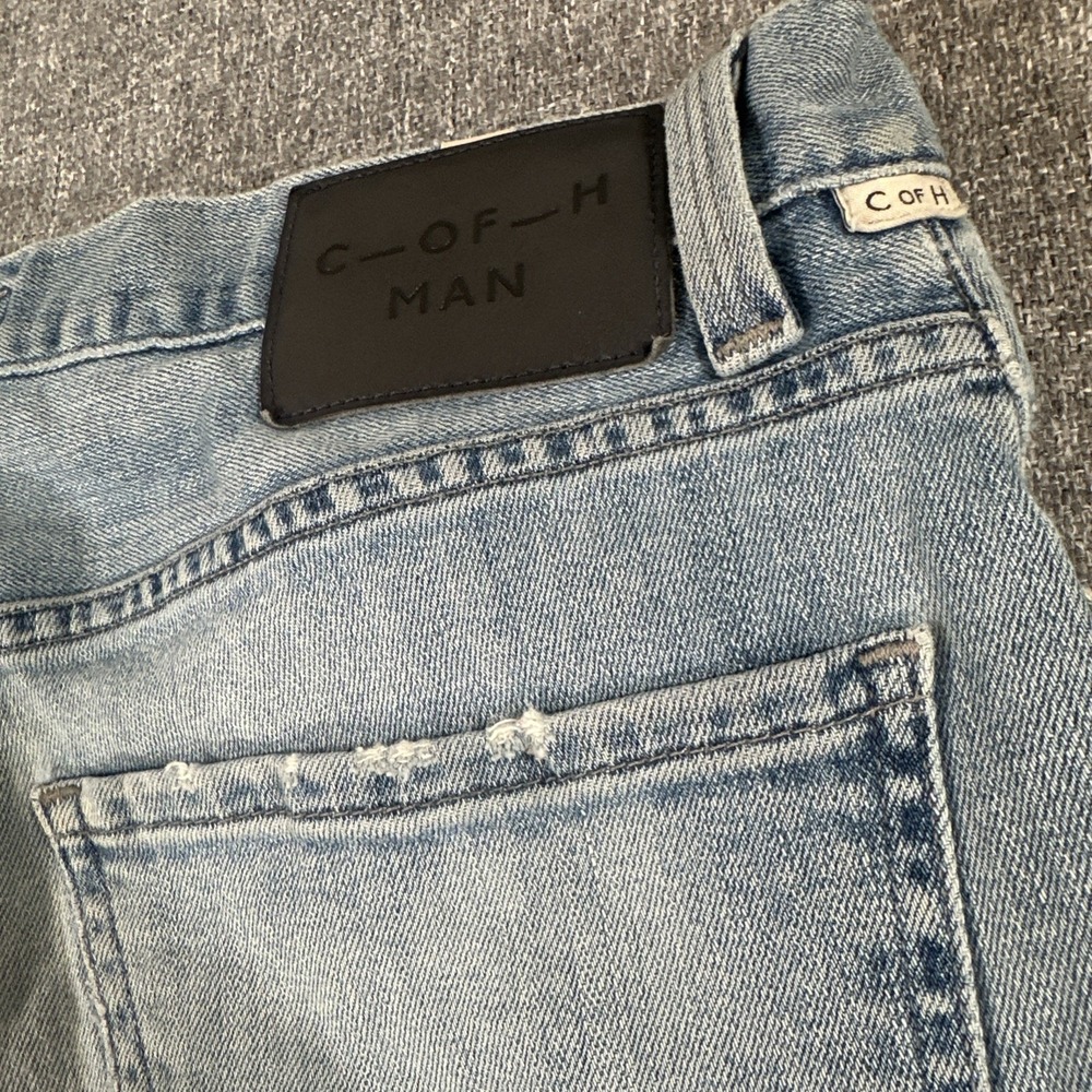 C OF H MAN Premium Vintage Jeans 32x33 Made USA Light Wash Straight Denim